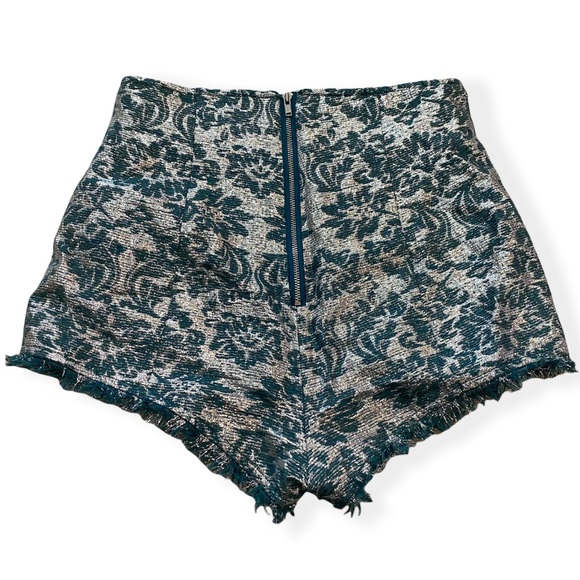 We Are Kindred Metallic Green Silver Shorts 2 - Picture 2 of 7